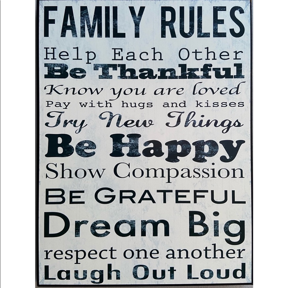 Family Rules Wall Art